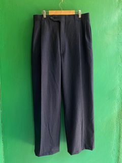 Pleated Wide Pants (Navy)