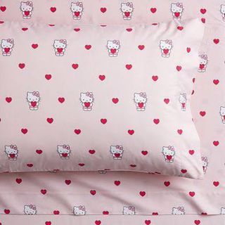 Pottery Barn Hello Kitty® Organic Heart Double Bedsheet