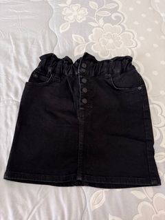 Pull & Bear Black Denim Skirt