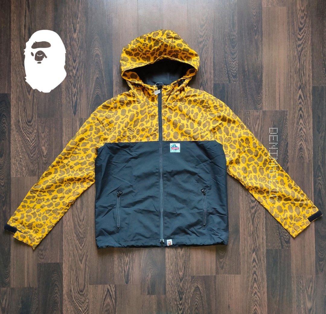 RARE BAPE A BATHING APE Yellow Leopard Mountain Sports Jacket Men s Fashion Coats Jackets and Outerwear on Carousell