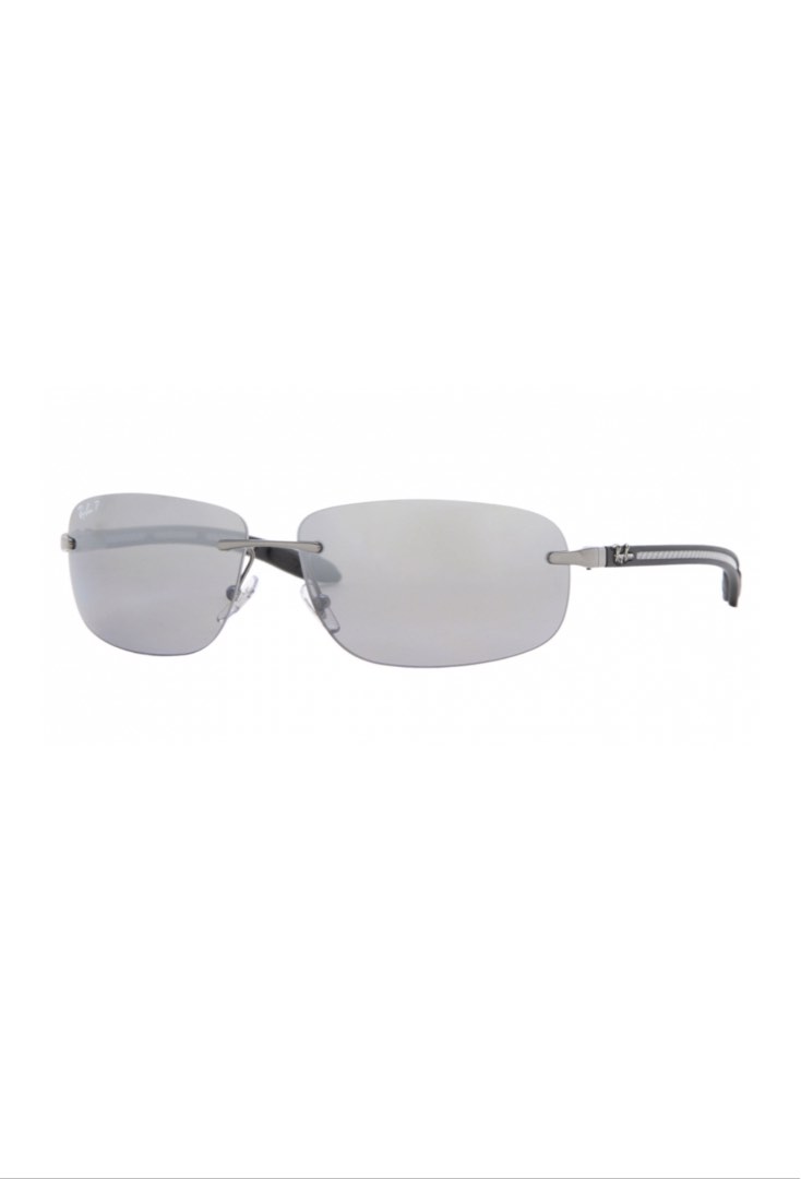 Rayban RB8303 Tech Carbon Fibre Rimless Gunmetal w Silver Mirror Polarized P3 Men s Fashion Watches Accessories Sunglasses Eyewear on Carousell
