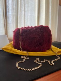 Red Furry Shoulder Bag