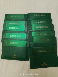 Rolex guarantee manual booklet for green card