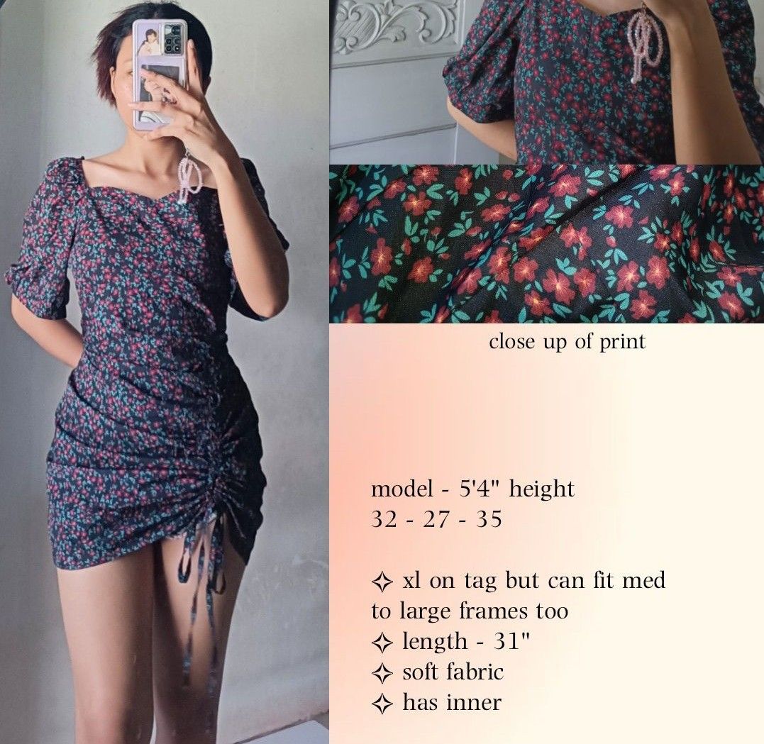 Ruched Dress and Satin Dress 2 for 160 Women s Fashion Dresses Sets Dresses on Carousell