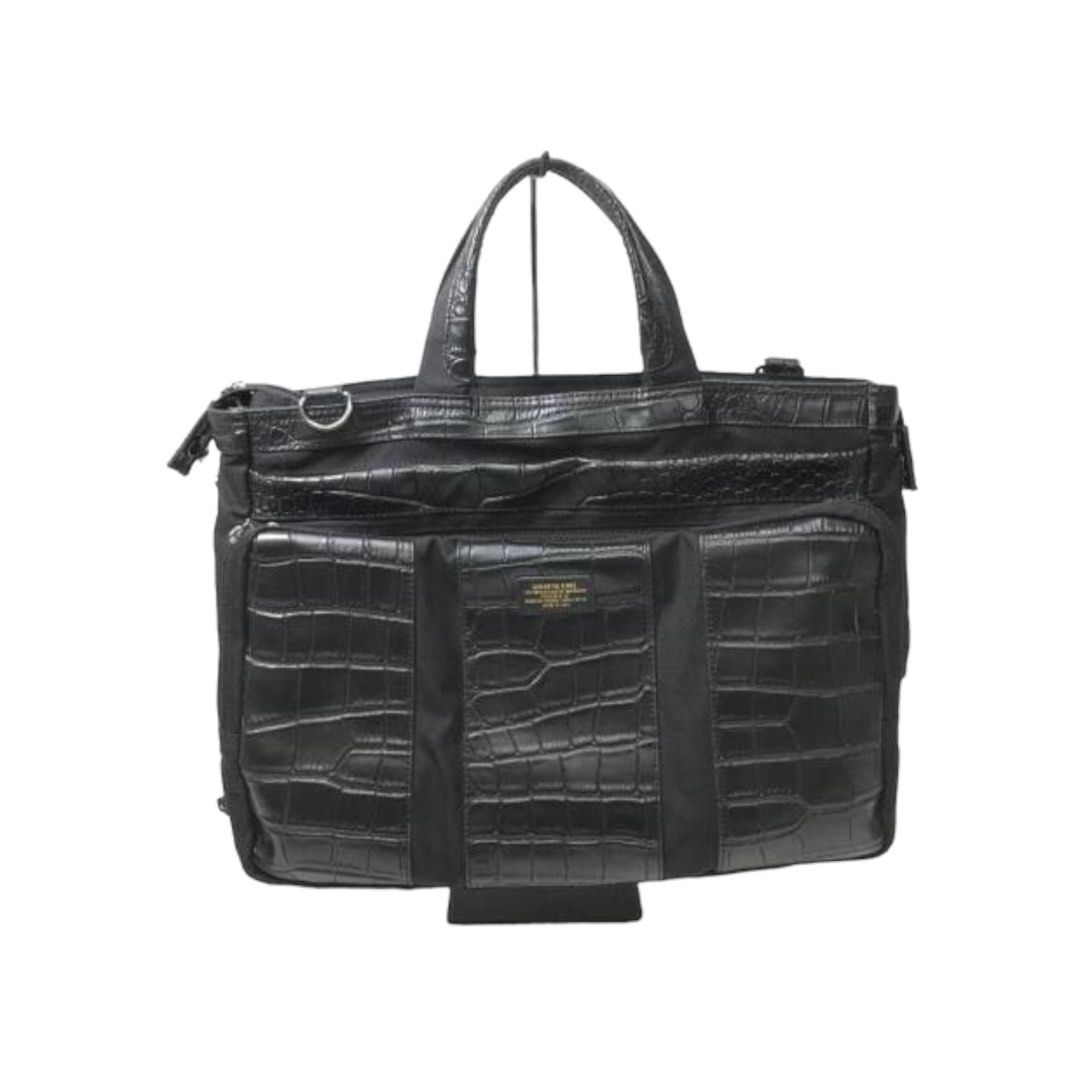 SAMANTHA KINGZ Samantha Thavasa Japan Limited Waxed Crocodile Canvas Effect Leather Men s Business Office Laptop Computer Accessory Bag Briefcase