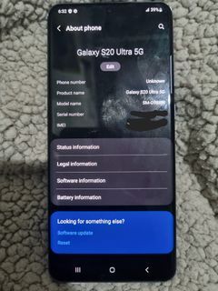 Samsung s20 ultra 5g 12gb/128gb.