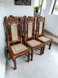 SET OF 6 PILIPIT DINING CHAIRS- SOLID NARRA WOOD