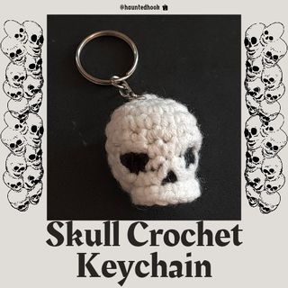 Skull Crochet Keychain | Goth Grunge Alt Bag Accessory