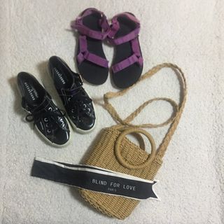 SUPERGA X ALEXA CHUNG ALPINA LEA SNEAKERS AND TEVA SANDALS IN BUNDLE WITH FREE JUTE BAG AND SILK TWILLY SCARF