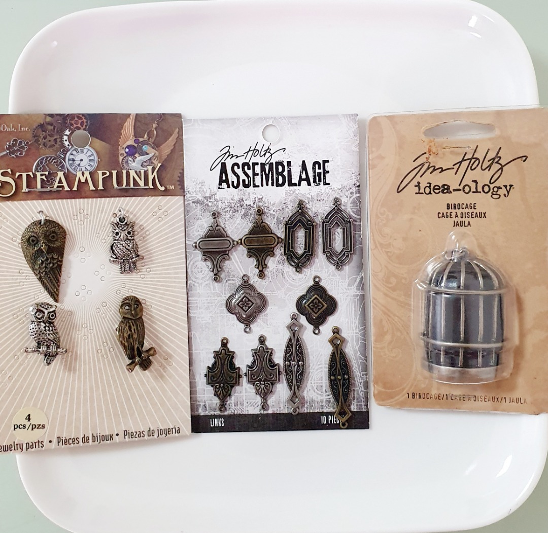 Tim Holtz ideaology Birdcage / Assemblage Links / Steampunk Owl