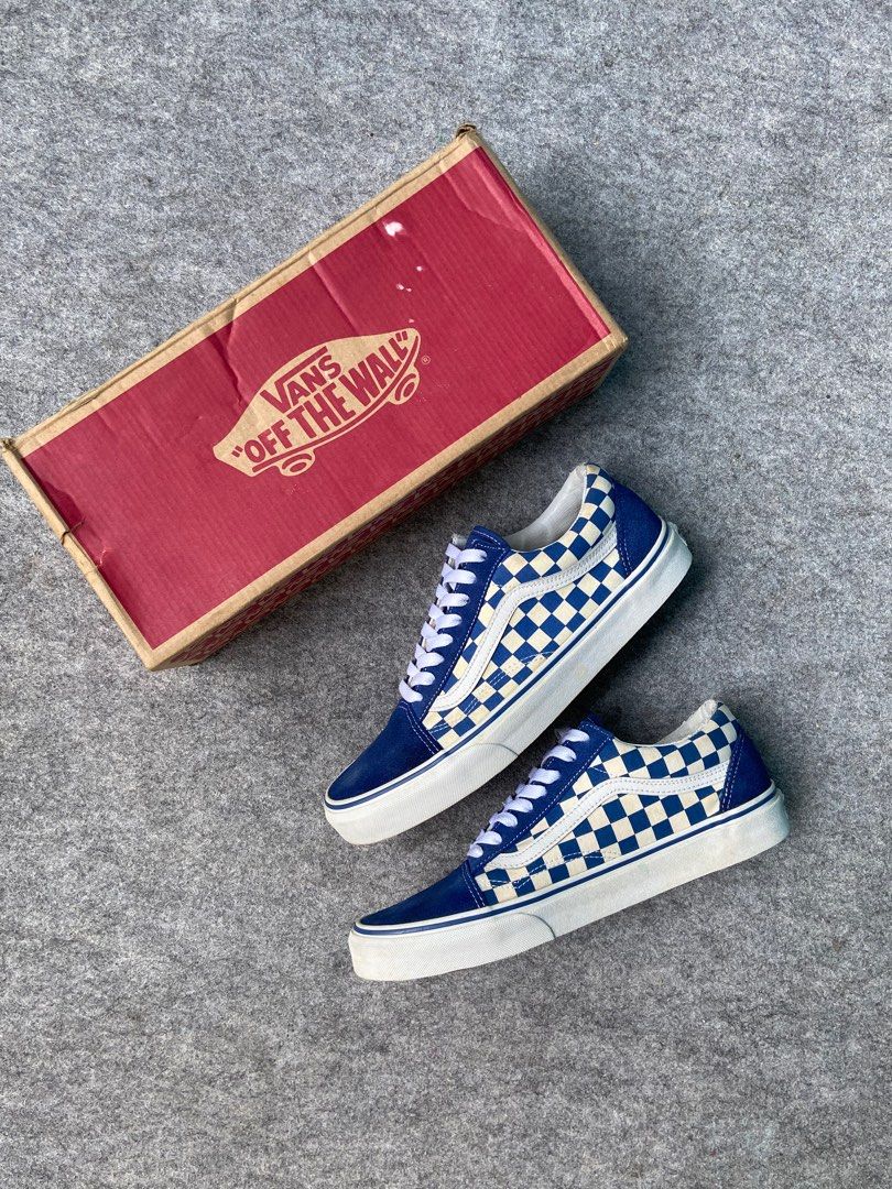 Checkerboard Deals Primary Color Vans Old Skool Checkerboard Red