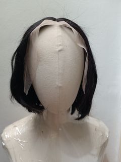 Natural human hair  with knitted scalp