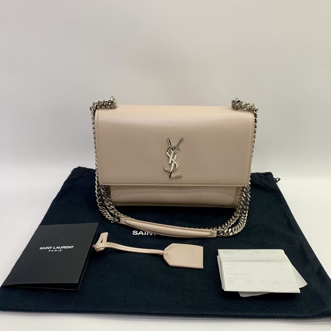 YVES SAINT LAURENT 442906 PINK SUNSET MEDIUM CHAIN SHOULDER BAG 247012935 AL