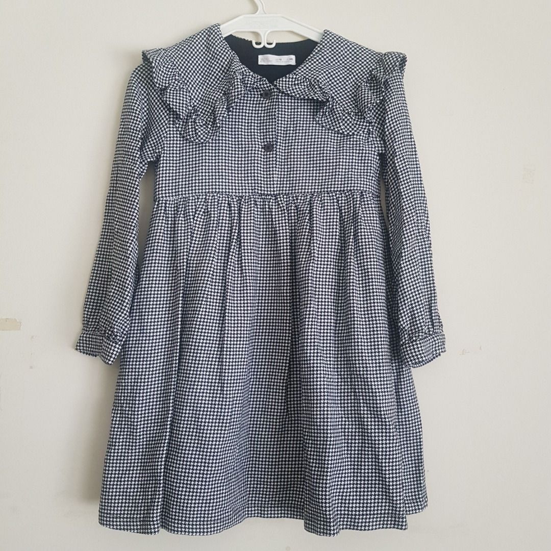 Zara gingham black and white parisian baby doll style dress, Babies & Kids,  Babies & Kids Fashion on Carousell