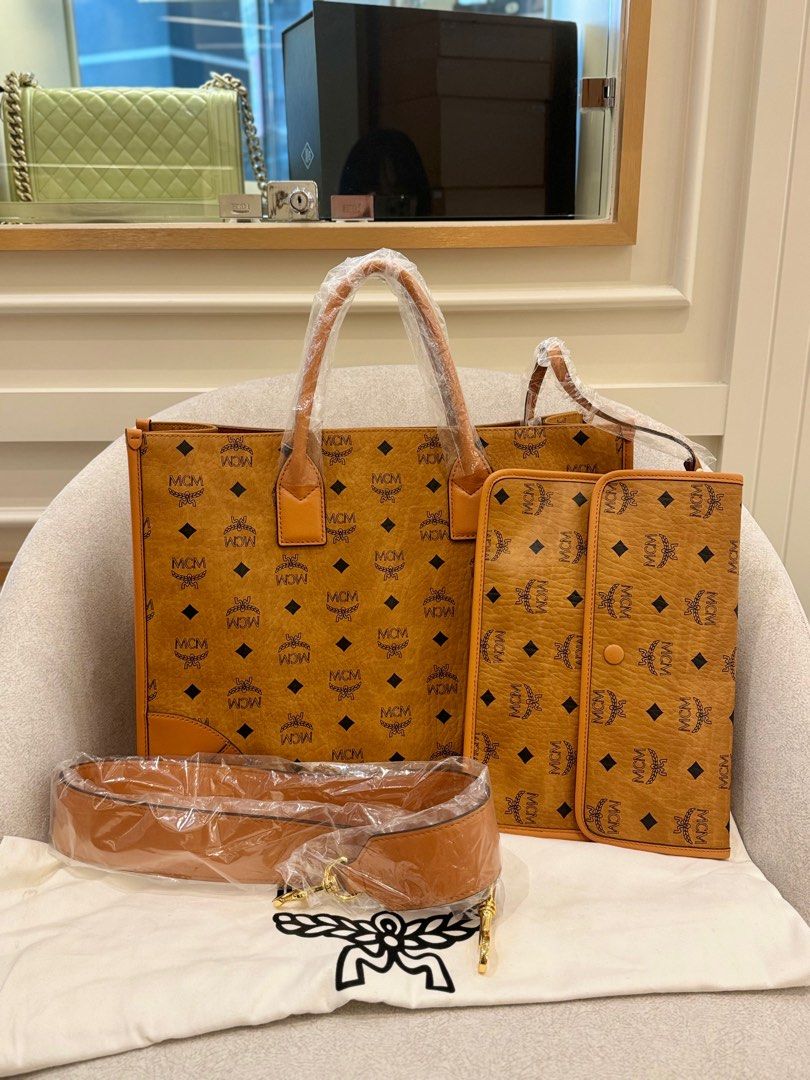 Brown mcm bag store