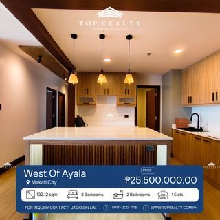 3 Bedroom 2BR Condo for Sale in Makati City at West Of Ayala Condominium