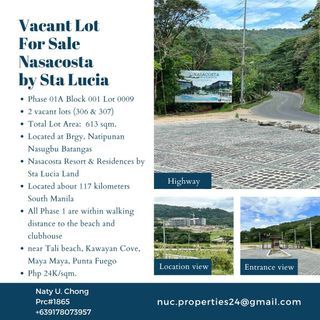 2 Vacant lots for sale Nasacosta Nasugbu Batangas