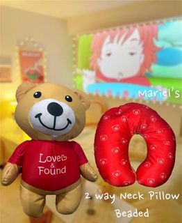 2 way Bear Neck Pillow (Beads)
