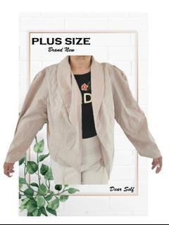 2XL - 3XL BRAND NEW Plus size Beige Soft Blazer with puff sleeves