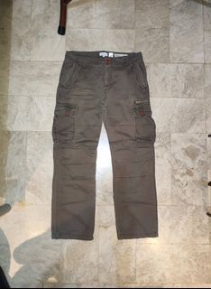 34x40.5 brown baggy cargo pants pockets angelo litrico