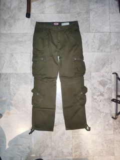 34x41 army green cargo pants pockets matchstick