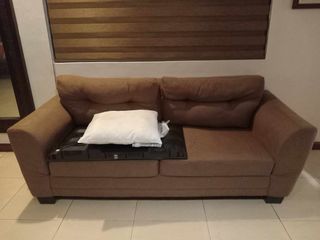 3 seater brown sofa