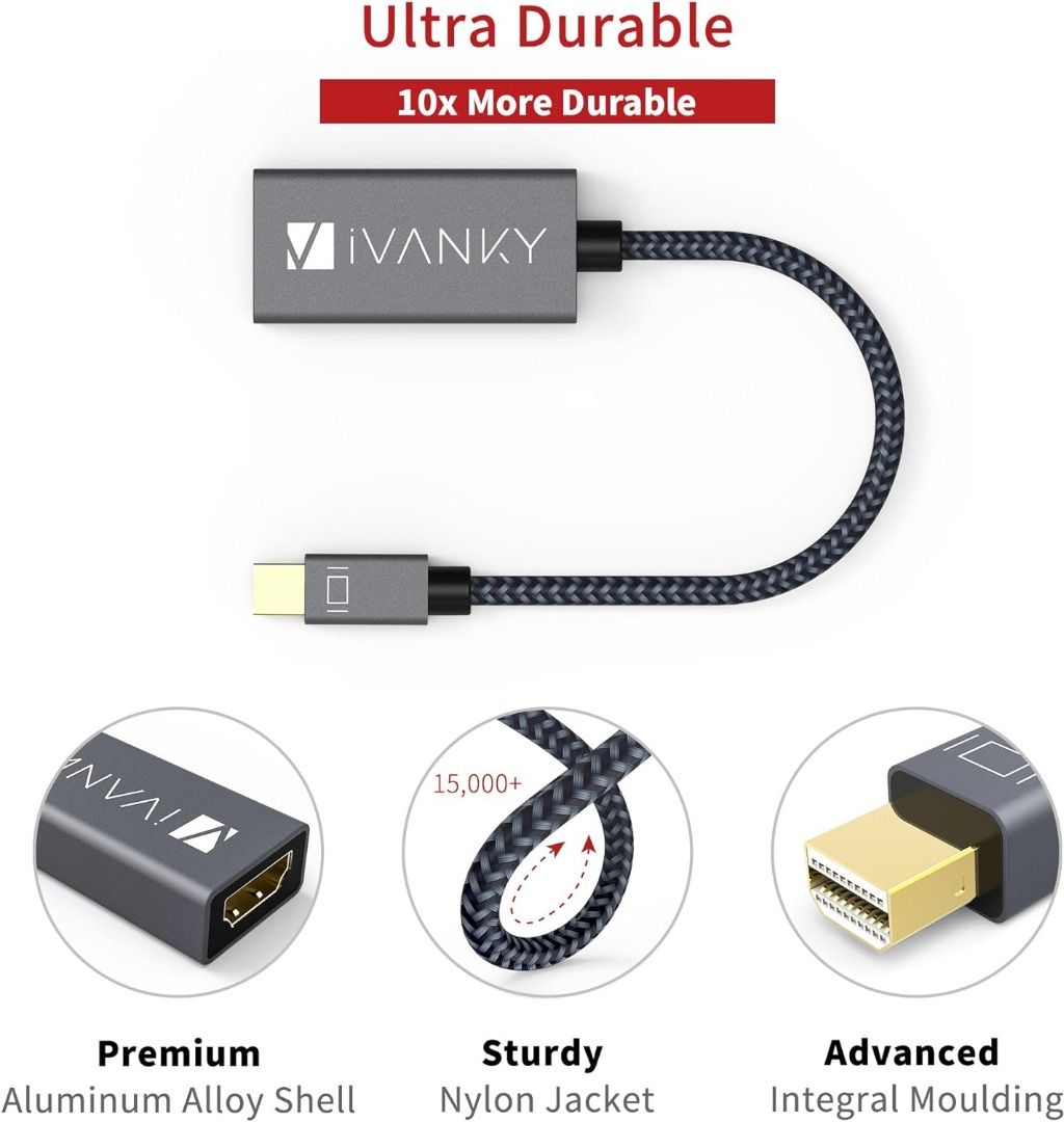 5915] IVANKY Mini DisplayPort to HDMI Adapter, Mini DP(Thunderbolt