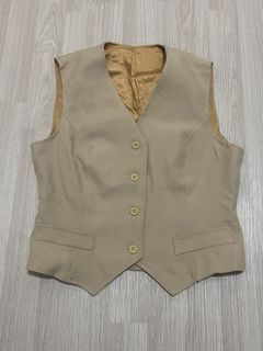 80s 90s Vintage vest y2k academiacore khaki cropped vest acubi alt cottagecore renfaire