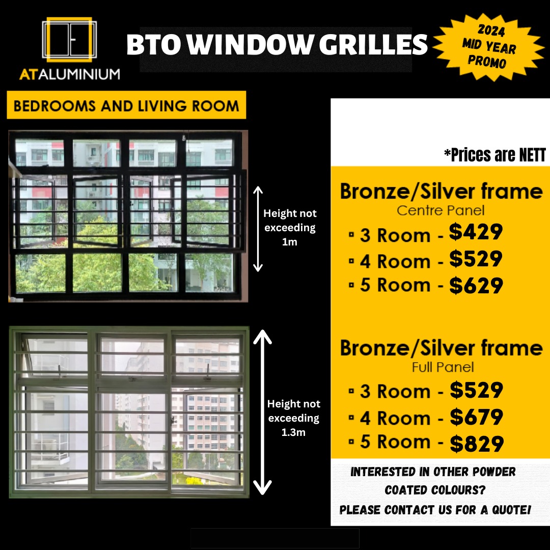[ 2024 MID YEAR PROMO ] BTO Aluminium Windows Grilles, Home Services ...