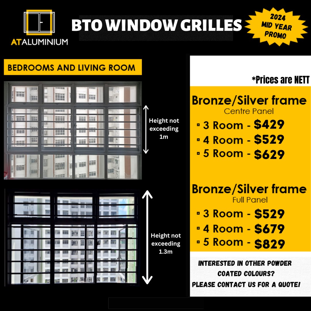 [ 2024 MID YEAR PROMO ] BTO Aluminium Windows Grilles / HDB Resale ...