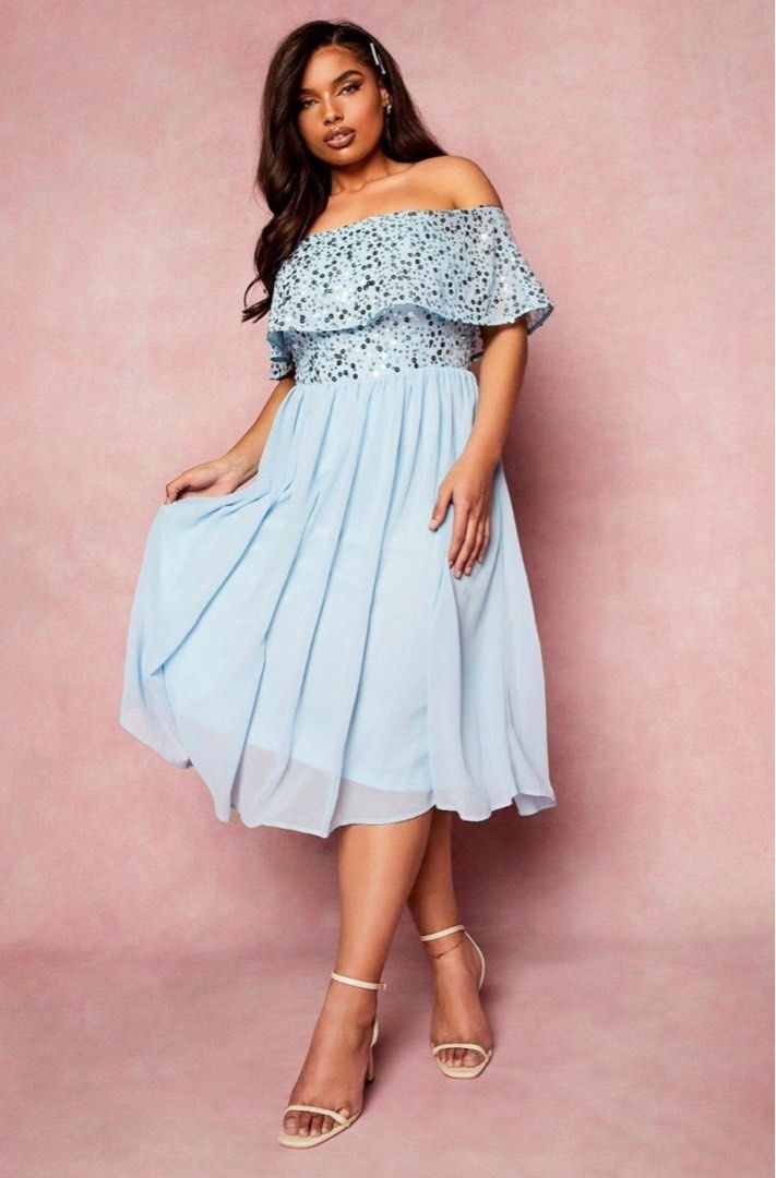 Pastel blue occasion dress discount