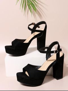 Ankle Strap High Heeled Chunky Sandals