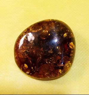 Authentic Big Chunk Baltic Amber Brooch from Japan