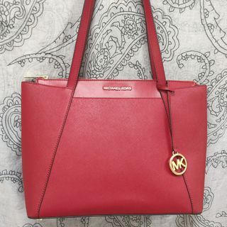 Authentic Michael Kors Maddie Red Tote Bag