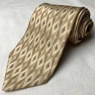 Beige Diamond Geometric Necktie