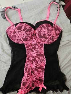 black and pink corset top dainty coquette