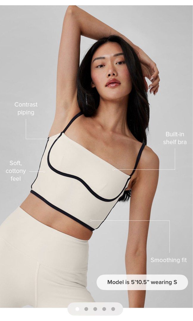 BNWT Alo Yoga Airbrush Streamlined Bra Tank - Ivory Black size M