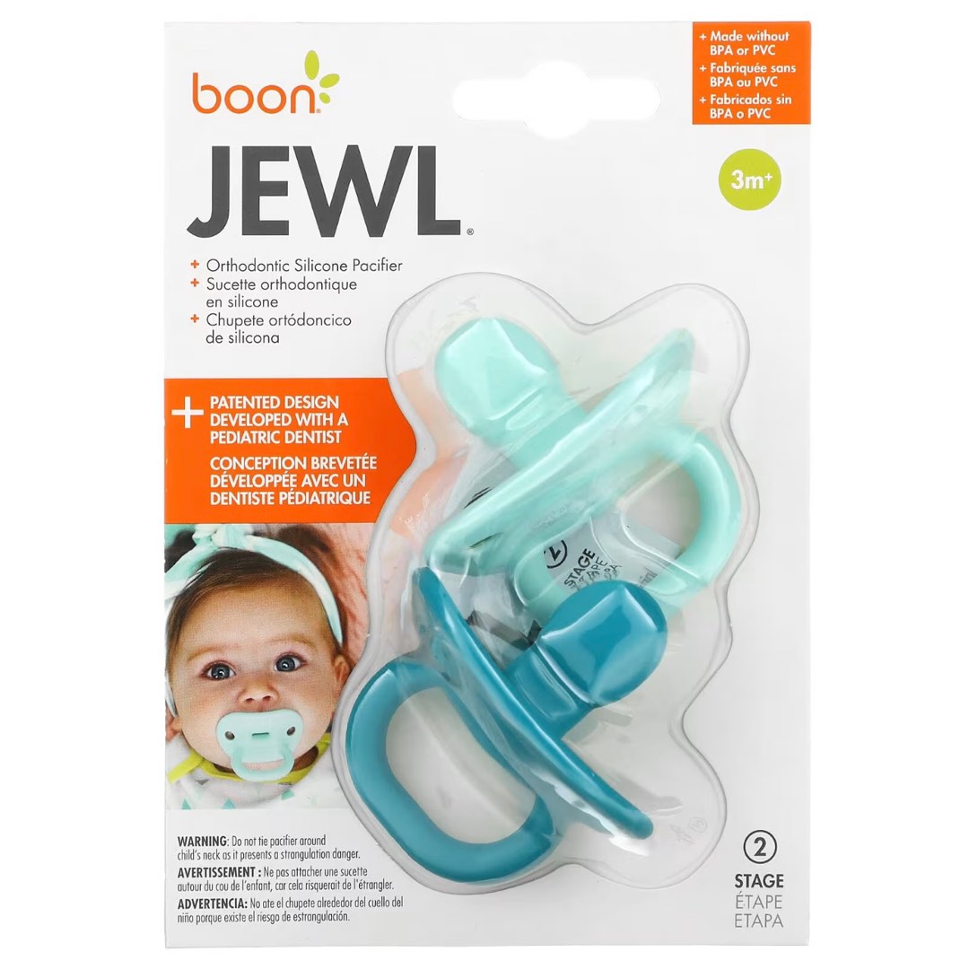 PATENTED Boon JEWL Orthodontic Pacifier 2pcs - 3m+, Babies & Kids ...