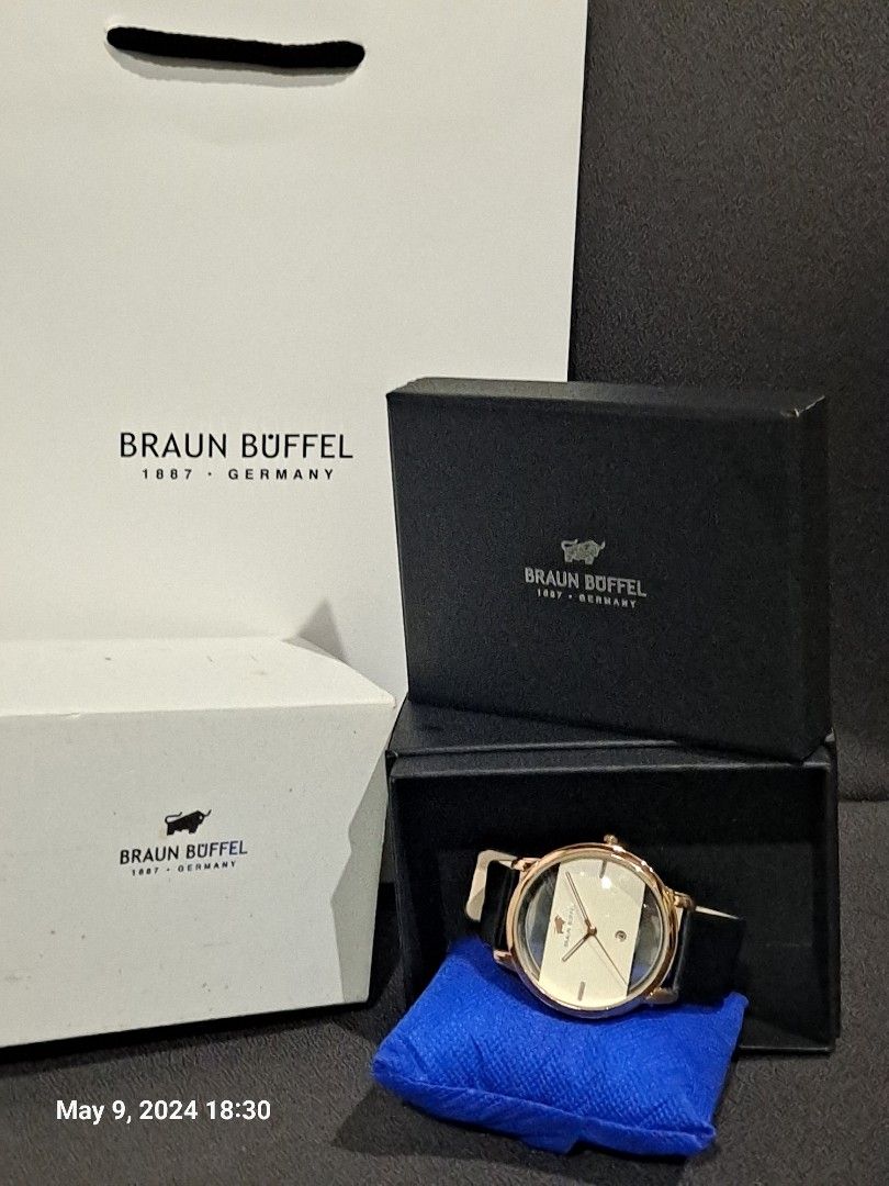 Special discount Braun Buffel leather strap watch