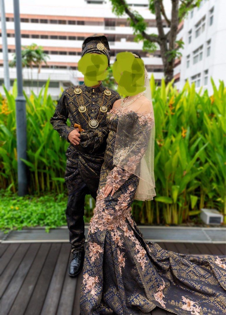 Bridal Wear Songket Dress Songket Pengantin Baju Pengantin couple set for sale