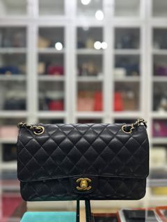 Chanel Classic Double Flap Medium Caviar Leather and Gold Hardware (Series 18)