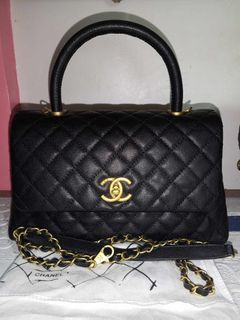 Chanel quilted top handle 2way sling bag