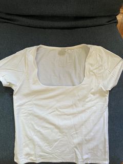 Cotton On Fitted White Scoop Neck Top