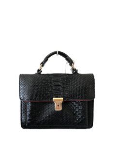 croc-skin inspired leather handbag