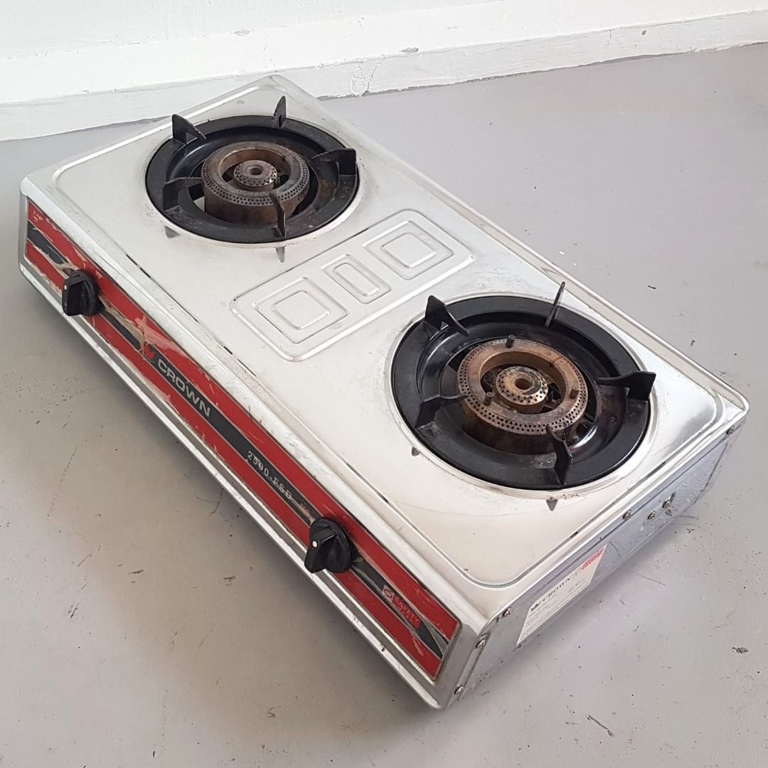 Crown Table-Top Gas Cooker, Model 2500-FSD, Stainless Steel, 4-Rings ...