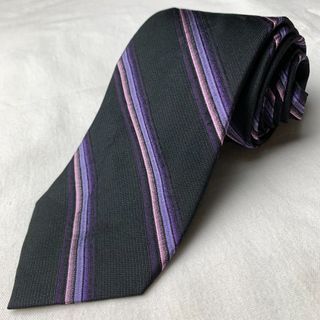 DKNY Black Violet Stripes Necktie