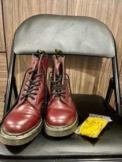 Doc Dr. Martens 1460 Originals Leather Boot Red Burgundy Air Wair Boot Womens 7