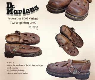Dr. Martens Brown Vintage 8062 Teardrop Mary Janes