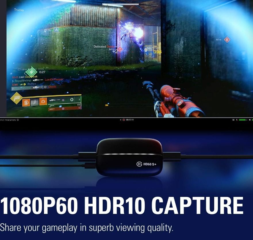 Elgato HD60 S+, External Capture Card (Category: Other Accessories) located in Marikina City. Submitted by skowshop (Listing ID 1302525879, Image 3). Description: Brand Elgato Hardware Interface USB Video Capture Resolution 1080p Operating System Mac Platform Not Machine Specific About this item: 1080p60 HDR10 Capture: share your gameplay in superb viewing quality. 4K60 HDR10 Zero-Lag Passthrough: play your high-fidelity Xbox Series X/S, Xbox One