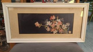 Flower art on white frame